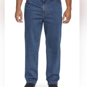 Harbor Bay Men’s Comfort Stretch Jeans 46x30 Light Wash Big & Tall